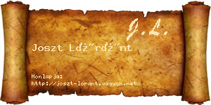 Joszt Lóránt névjegykártya